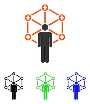 Medical Network Administrator Flat Vector Icon Illustrazione stock
