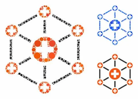Medical network Composition Icon of Circle Dots Stock Illustration