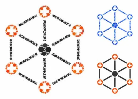 Medical network Composition Icon of Circles Stock Illustration