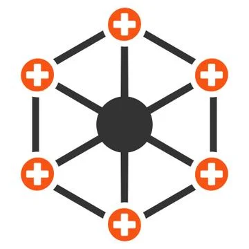 Medical Network Flat Icon Stock Illustration