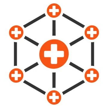 Medical Network Flat Icon Stock Illustration