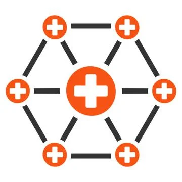 Medical Network Flat Icon Stock Illustration