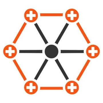 Medical Network Flat Icon Stock Illustration