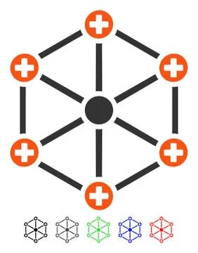 Medical Network Flat Icon Stock Illustration