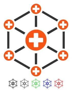 Medical Network Flat Icon Stock Illustration