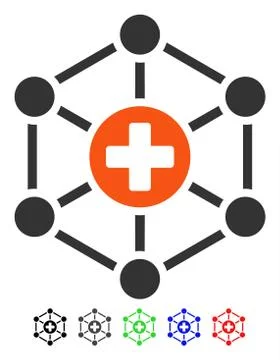 Medical Network Flat Icon Stock Illustration