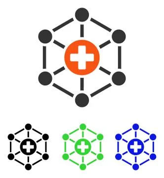 Medical Network Flat Vector Icon Stock Illustration