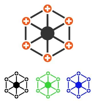 Medical Network Flat Vector Icon Stock Illustration