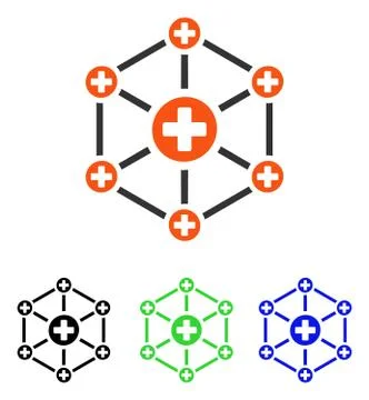Medical Network Flat Vector Icon Stock Illustration