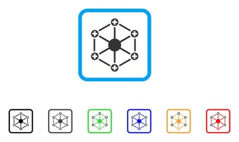 Medical Network Framed Vector Icon Stock Illustration