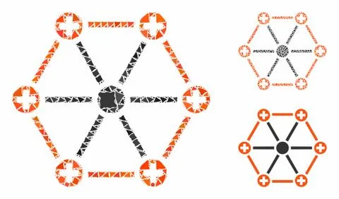 Medical network Mosaic Icon of Bumpy Pieces Illustrazione stock