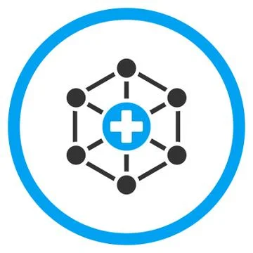 Medical Network Rounded Icon Stock Illustration
