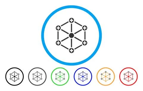 Medical Network Rounded Vector Icon Stock Illustration