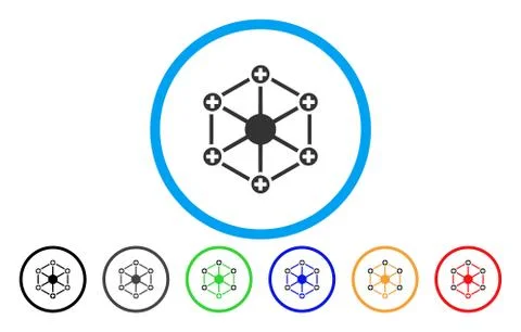 Medical Network Rounded Vector Icon Stock Illustration