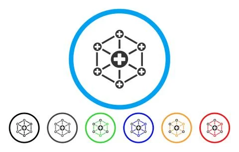 Medical Network Rounded Vector Icon Stock Illustration