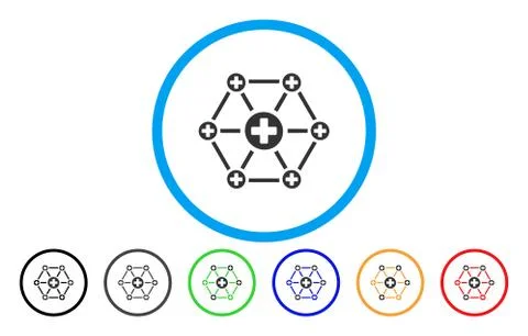 Medical Network Rounded Vector Icon Stock Illustration