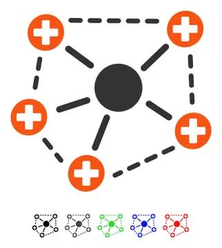Medical Network Structure Flat Icon Stock Illustration