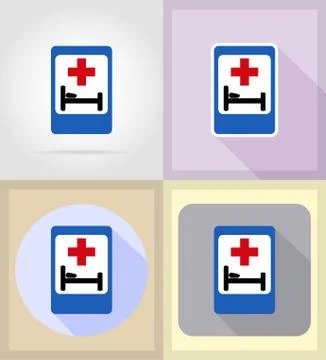 Medical objects and equipment flat icons illustration Stock Illustration