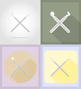 Medical objects and equipment flat icons illustration Stock Illustration