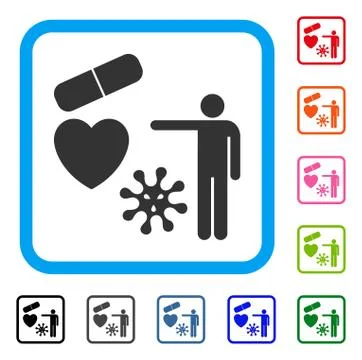 Medical Objects Presentation Framed Icon 스톡 일러스트