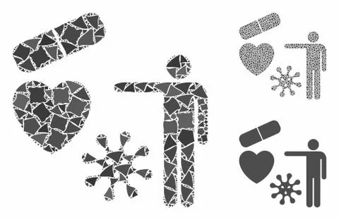 Medical objects presentation Mosaic Icon of Bumpy Items Stock Illustration