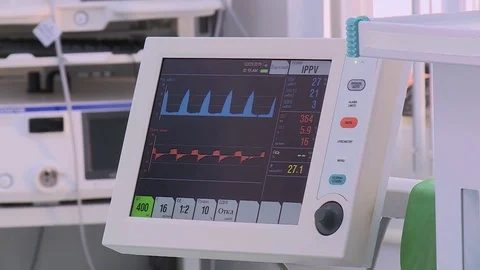 Medical operating equipment on a rack at work Видео 121698684