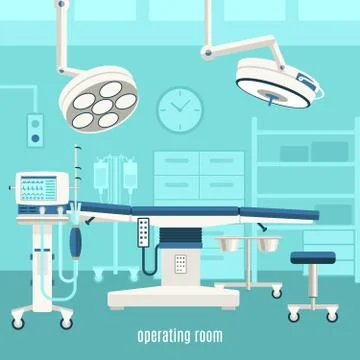 Medical operating room design poster Stock Illustration