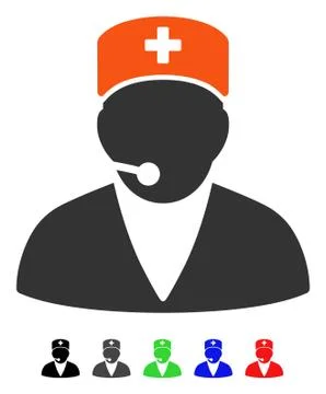 Medical Operator Flat Icon Stock Illustration