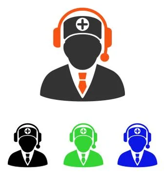Medical Operator Flat Vector Icon Stock Illustration