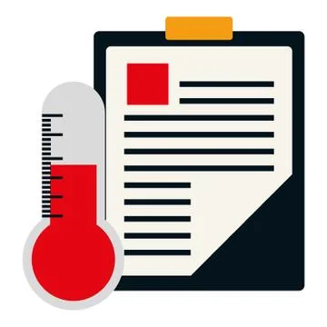 Medical order checklist with termometer Illustrazione stock
