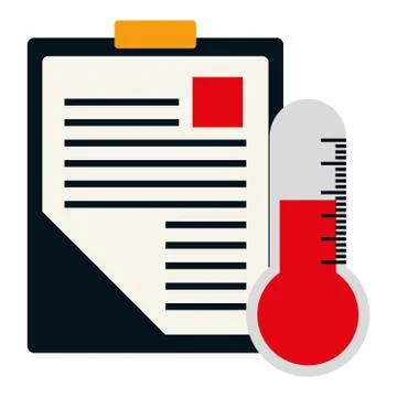 Medical order checklist with termometer Illustrazione stock