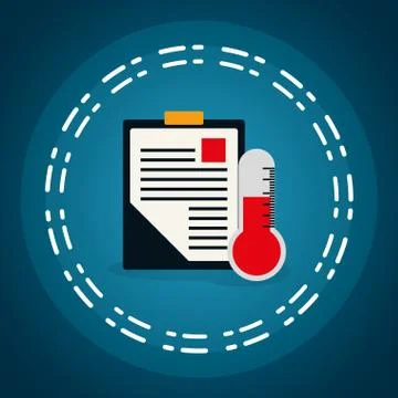 Medical order checklist with termometer Illustrazione stock
