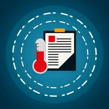 Medical order checklist with termometer Illustrazione stock