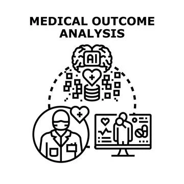Medical outcome analysis using artificial intelligence concept 库存插图