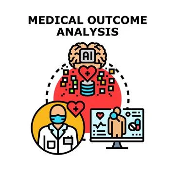Medical outcome analysis using artificial intelligence concept Stock Illustration