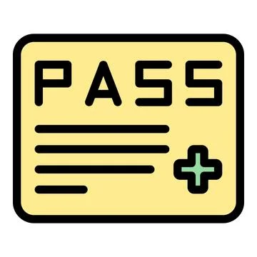 Medical pass icon vector flat Stock Illustration