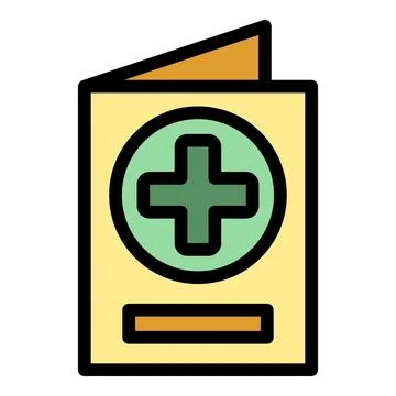 Medical pass icon vector flat Stock Illustration