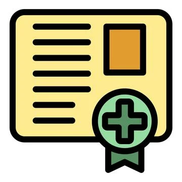 Medical pass icon vector flat Stock Illustration
