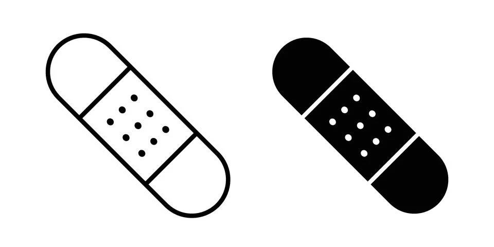Medical patch icon black vector isolated on white Ilustración de archivo
