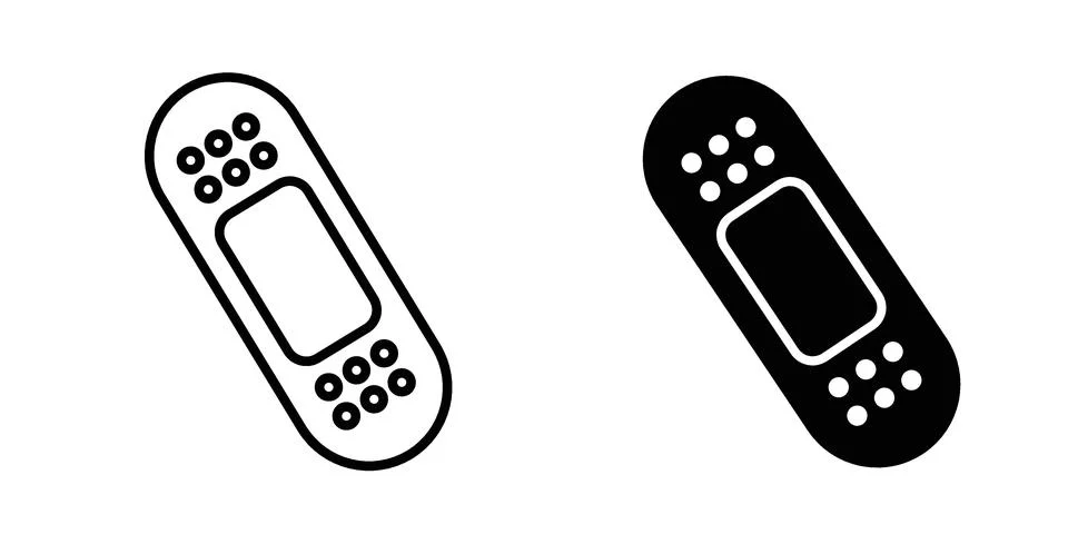 Medical patch icon bundle for website design projects Stock Illustration