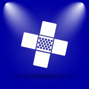 Medical patch icon. Flat icon on blue background.. Ilustración de archivo