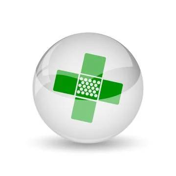 Medical patch icon. Internet button on white background.. Ilustración de archivo