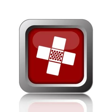Medical patch icon. Internet button on white background. Illustrazione stock