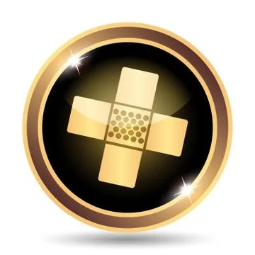 Medical patch icon. Internet button on white background.. Ilustración de archivo