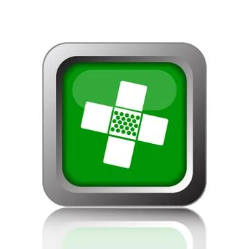 Medical patch icon. Internet button on black background.. 스톡 일러스트