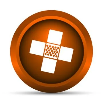 Medical patch icon. Internet button on white background.. Ilustración de archivo