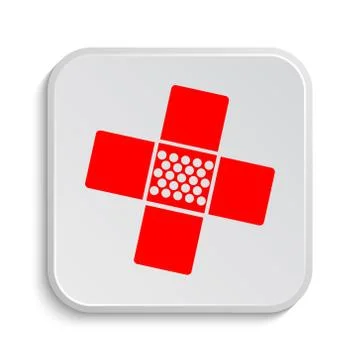 Medical patch icon. Internet button on white background.. Ilustración de archivo