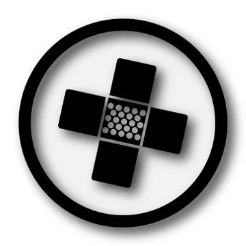 Medical patch icon. Internet button on white background.. Illustrazione stock