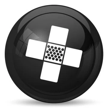 Medical patch icon. Internet button on white background.. Illustrazione stock