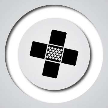 Medical patch icon. Internet button on white background.. Illustrazione stock